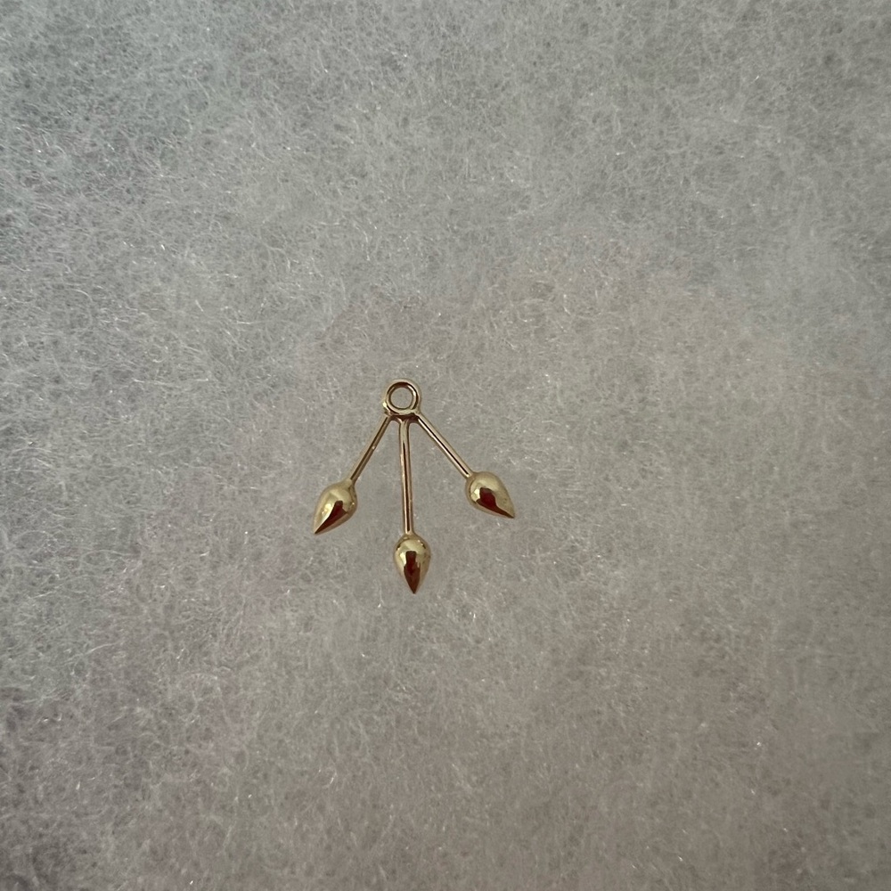 Zoe Chicco Solid 14k Yellow Gold 3 Bullet Stud Charm/Jacket (Single)